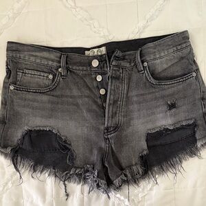 We The Free Black Denim Jean Shorts